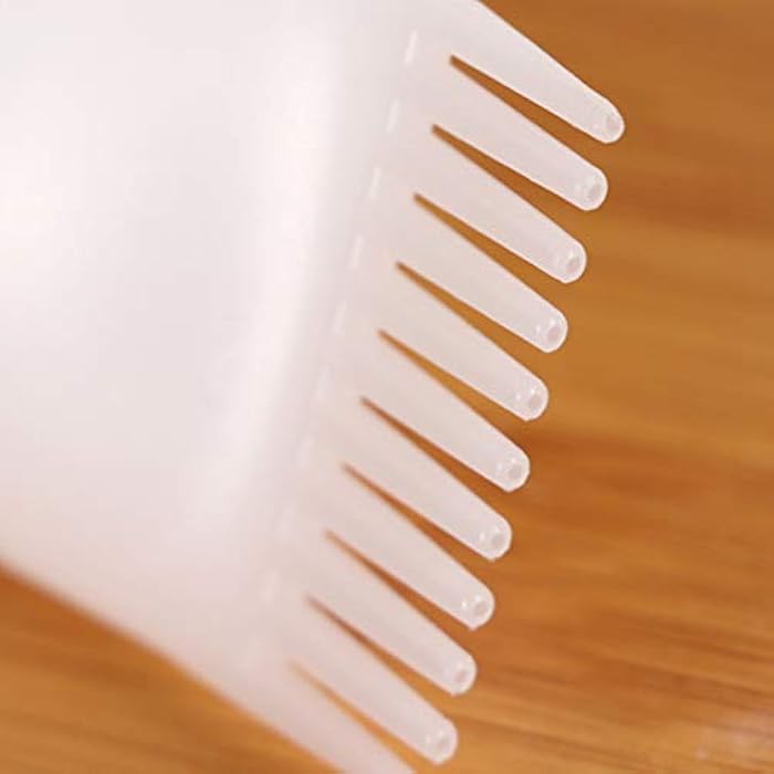 lasenersm 2 Pieces Root Comb Applicator Bottle Hair Coloring Dye Bottle Scalp Treament Essential Salon Hair Cleansing Bottle With Graduated Scale, Pink - Image 3